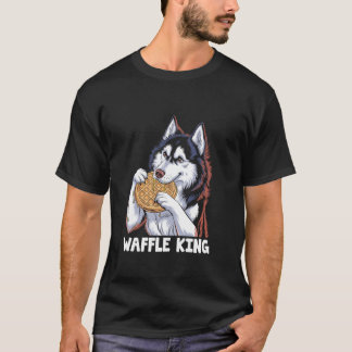 ワッフルの王ワッフルのフードファンを楽しむハスキー Tシャツ
