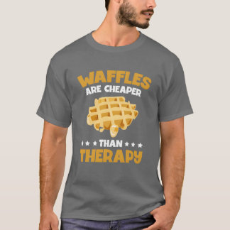 ワッフルはより安価なハーザセラピー フードラバー ワッフルビン Tシャツ