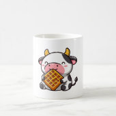 ワッフルを持つ牛 コーヒーマグカップ (中央)