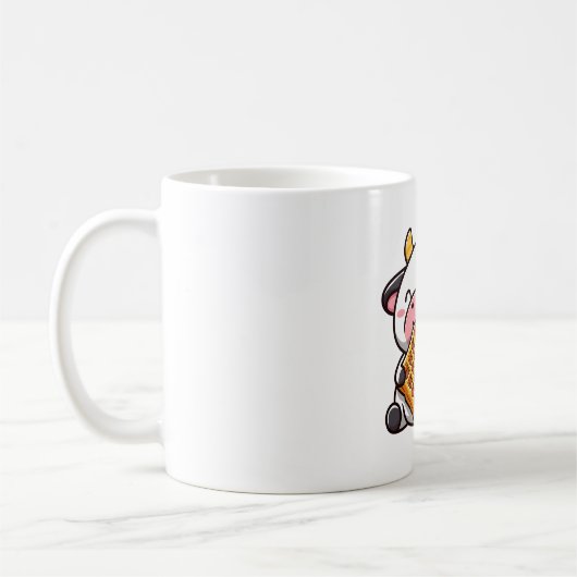 ワッフルを持つ牛 コーヒーマグカップ (左)