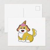 ワッフルアイスを持った犬 ポストカード (正面/裏面)