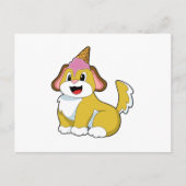 ワッフルアイスを食べる犬 ポストカード (正面)