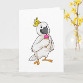 ワッフルアイスクリームのオウム カード (黄色い花)