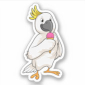 ワッフルアイスクリームのオウム シール (正面)