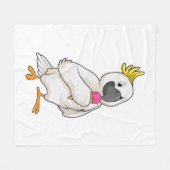 ワッフルアイスクリームのオウム フリースブランケット (正面(横))