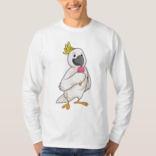 ワッフルアイスクリームのオウム Tシャツ (正面)