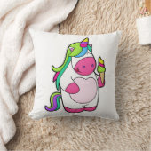 ワッフルアイスクリームのユニコーン クッション (ブランケット)