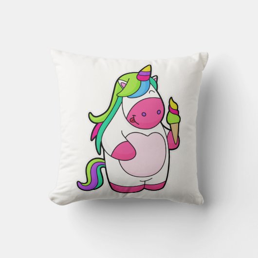 ワッフルアイスクリームのユニコーン クッション (正面)