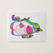 ワッフルアイスクリームのユニコーン ジグソーパズル (横)