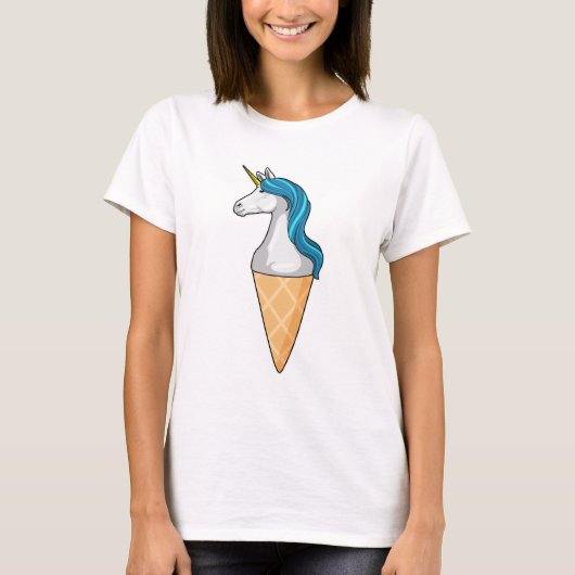 ワッフルアイスクリームのユニコーン Tシャツ (正面)