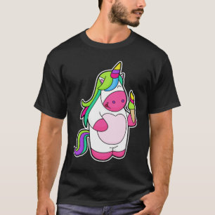 ワッフルアイスクリームのユニコーン Tシャツ