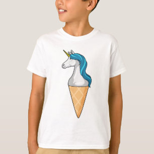 ワッフルアイスクリームのユニコーン Tシャツ
