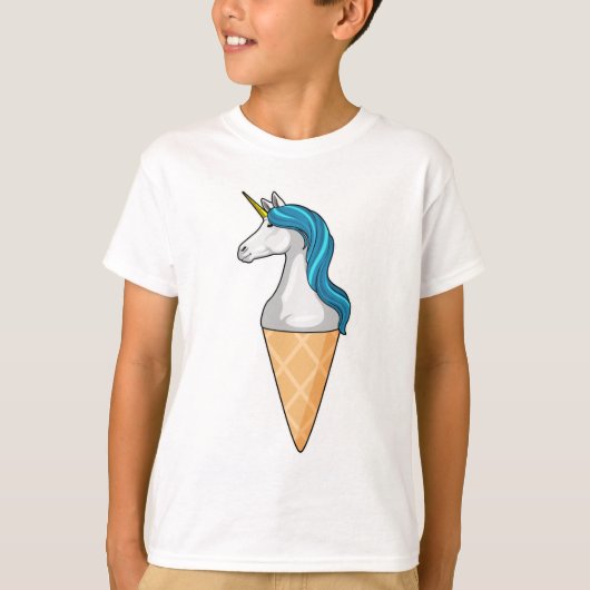 ワッフルアイスクリームのユニコーン Tシャツ (正面)