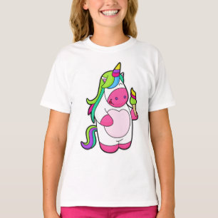 ワッフルアイスクリームのユニコーン Tシャツ