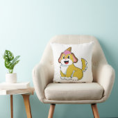 ワッフルアイスクリームを付けた犬 クッション (椅子)