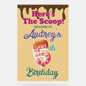 ワッフルアイスクリームコーン第5誕生日 アクリルサイン (正面)