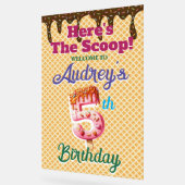 ワッフルアイスクリームコーン第5誕生日 アクリルサイン (傾斜)