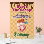 ワッフルアイスクリームコーン第5誕生日 アクリルサイン (ウェディング)