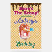 ワッフルアイスクリームコーン第6誕生日 アクリルサイン (正面)