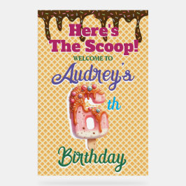 ワッフルアイスクリームコーン第6誕生日 アクリルサイン