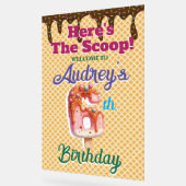 ワッフルアイスクリームコーン第6誕生日 アクリルサイン (傾斜)