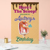 ワッフルアイスクリームコーン第6誕生日 アクリルサイン (ウェディング)