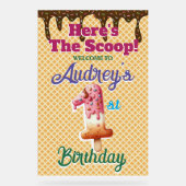 ワッフルアイスクリームコーン1st誕生日 アクリルサイン (正面)