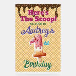 ワッフルアイスクリームコーン1st誕生日 アクリルサイン