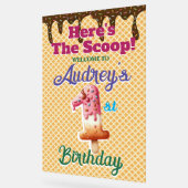 ワッフルアイスクリームコーン1st誕生日 アクリルサイン (傾斜)