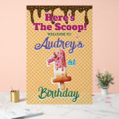 ワッフルアイスクリームコーン1st誕生日 アクリルサイン (ウェディング)