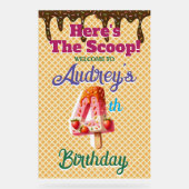 ワッフルアイスクリームコーン4th誕生日 アクリルサイン (正面)