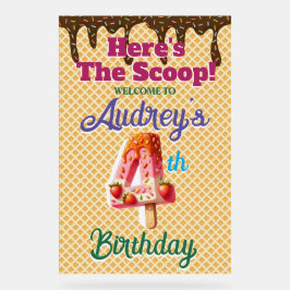 ワッフルアイスクリームコーン4th誕生日 アクリルサイン