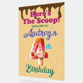 ワッフルアイスクリームコーン4th誕生日 アクリルサイン (傾斜)