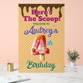 ワッフルアイスクリームコーン4th誕生日 アクリルサイン (ウェディング)