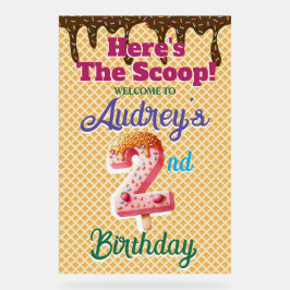 ワッフルアイスクリームコーン 2歳の誕生日 アクリルサイン