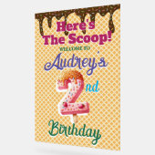 ワッフルアイスクリームコーン 2歳の誕生日 アクリルサイン (傾斜)