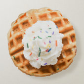 ワッフルアイスクリームラウンド装飾用クッション ラウンドクッション (裏面)