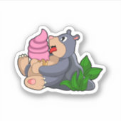 ワッフルアイスクリーム付きモグラ シール (正面)