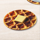 ワッフルイラストレーション ラウンドペーパーコースター (アングル)