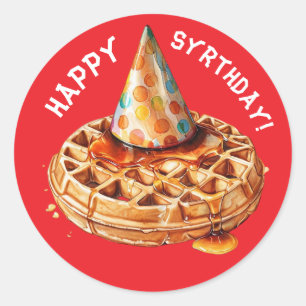 ワッフルウェアラリング誕生日の帽子&シロップ ラウンドシール