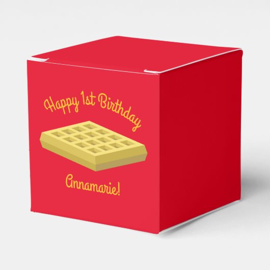 ワッフルキュートブレックファーストバースデーパーティー フェイバーボックス (正面サイド)