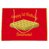 ワッフルキュートブレックファーストバースデーパーティー ラージペーパーバッグ (正面)