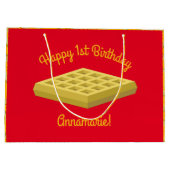 ワッフルキュートブレックファーストバースデーパーティー ラージペーパーバッグ (裏面)