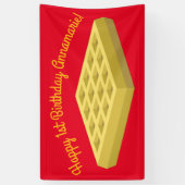 ワッフルキュートブレックファーストバースデーパーティー 横断幕 (縦)