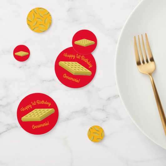 ワッフルキュートブレックファーストブランチキッズワンバースデー コンフェッティ (グループ)