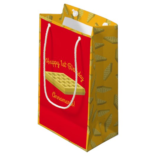 ワッフルキュートブレックファーストブランチキッズワンバースデー スモールペーパーバッグ (正面アングル)