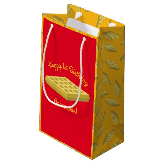 ワッフルキュートブレックファーストブランチキッズワンバースデー スモールペーパーバッグ (裏面アングル)