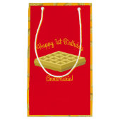 ワッフルキュートブレックファーストブランチキッズワンバースデー スモールペーパーバッグ (正面)