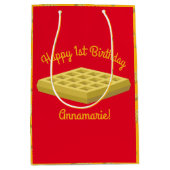 ワッフルキュートブレックファーストブランチキッズワンバースデー ミディアムペーパーバッグ (正面)