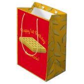 ワッフルキュートブレックファーストブランチキッズワンバースデー ミディアムペーパーバッグ (裏面アングル)